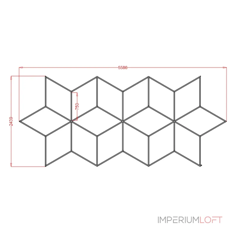 Профильный составной сотовый светодиодный светильник SOTO ZT6103 361.2W 6500К L42 Профильный составной сотовый светодиодный светильник SOTO ZT6103 361.2W 6500К L42
