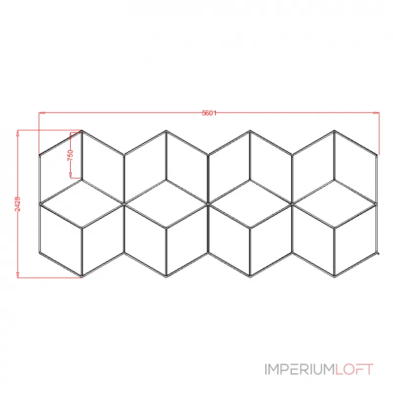 Профильный составной сотовый светодиодный светильник SOTO ZT6104 430W 6500К L50 Профильный составной сотовый светодиодный светильник SOTO ZT6104 430W 6500К L50