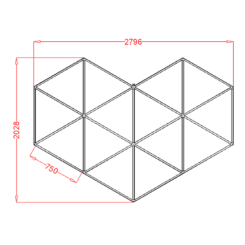 Профильный составной сотовый светодиодный светильник SOTO ZT6105 223.6W 6500К L26 Профильный составной сотовый светодиодный светильник SOTO ZT6105 223.6W 6500К L26