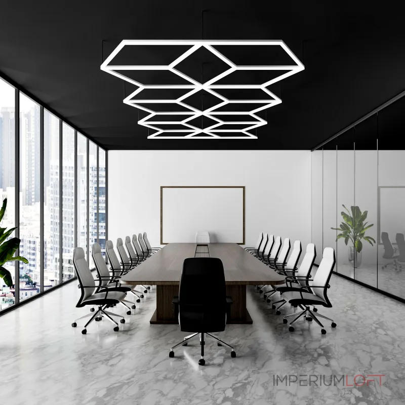 Профильный составной сотовый светодиодный светильник SOTO ZT6109 387W 6500К L45