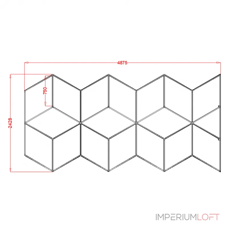 Профильный составной сотовый светодиодный светильник SOTO ZT6109 387W 6500К L45