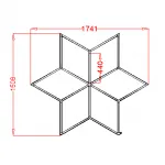 Профильный составной сотовый светодиодный светильник SOTO ZT6110-1 90W 6500К L18 от ImperiumLoft
