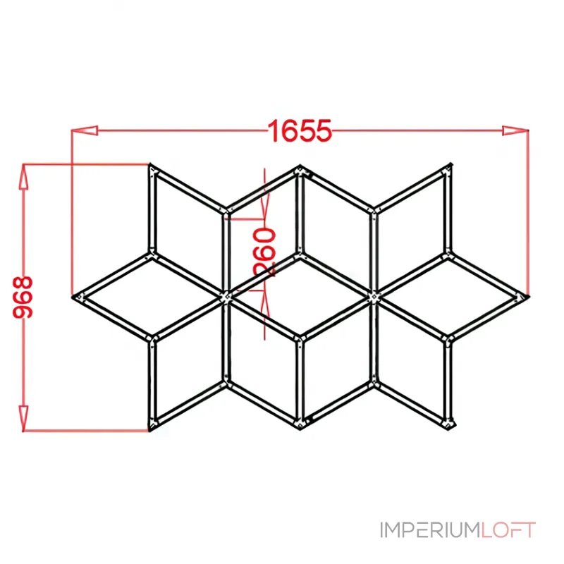 Профильный составной сотовый светодиодный светильник SOTO ZT6111 90W 6500К L30
