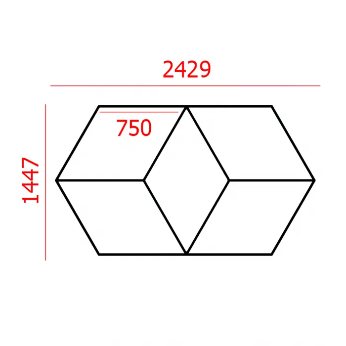 Профильный составной сотовый светодиодный светильник SOTO ZT6112 120W 6500К L14 от ImperiumLoft