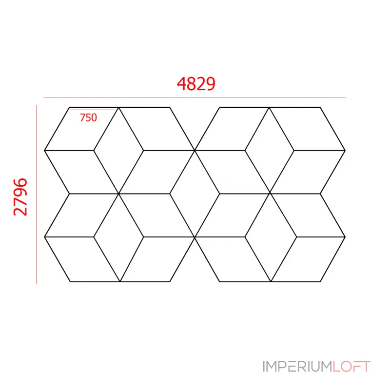 Профильный составной сотовый светодиодный светильник SOTO ZT6113 447W 6500К L52