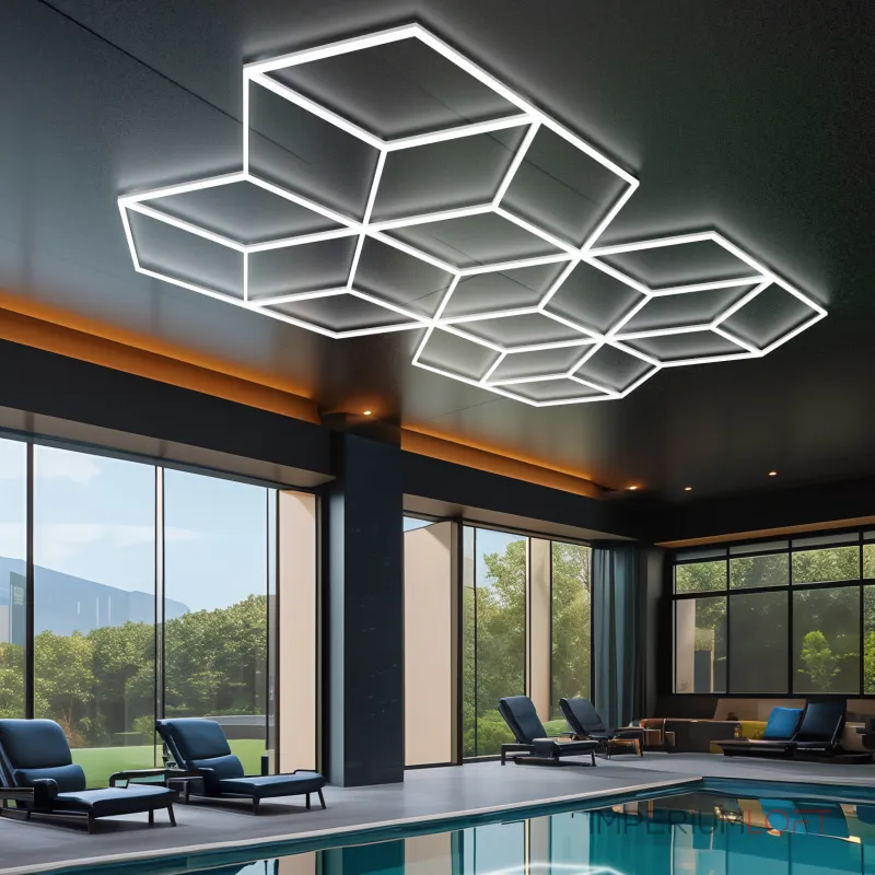 Профильный составной сотовый светодиодный светильник SOTO ZT6113 447W 6500К L52