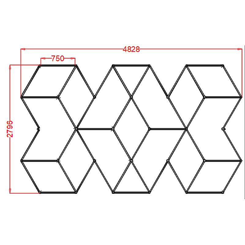 Профильный составной сотовый светодиодный светильник SOTO ZT6115 412W 6500К L48 Профильный составной сотовый светодиодный светильник SOTO ZT6115 412W 6500К L48
