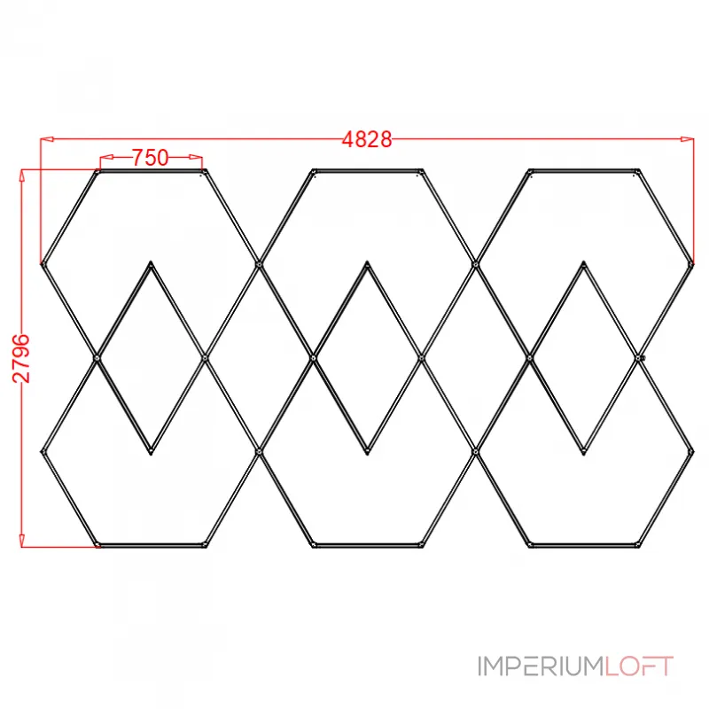Профильный составной сотовый светодиодный светильник SOTO ZT6116 361W 6500К L42 Профильный составной сотовый светодиодный светильник SOTO ZT6116 361W 6500К L42