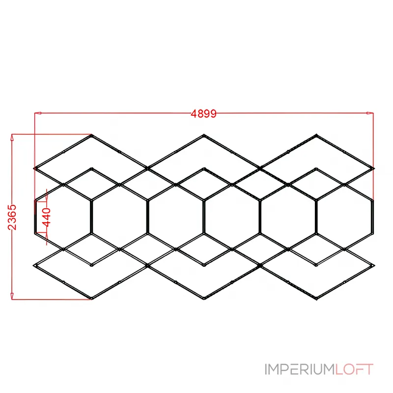 Профильный составной сотовый светодиодный светильник SOTO ZT6135 395W 6500К L79 Профильный составной сотовый светодиодный светильник SOTO ZT6135 395W 6500К L79