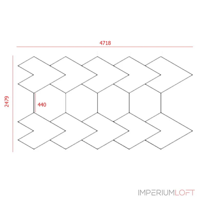 Профильный составной сотовый светодиодный светильник SOTO ZT6137 345W 6500К L69 Профильный составной сотовый светодиодный светильник SOTO ZT6137 345W 6500К L69