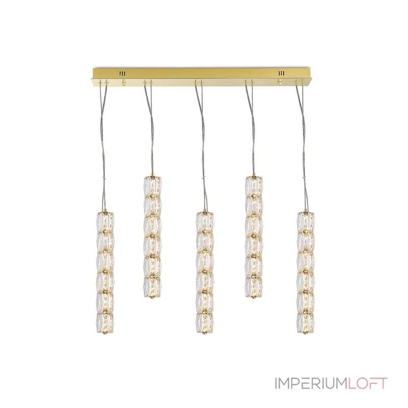 Потолочная чаша Newport CRYSTAL 8240 L70*8*H3,5 5 подвесов gold