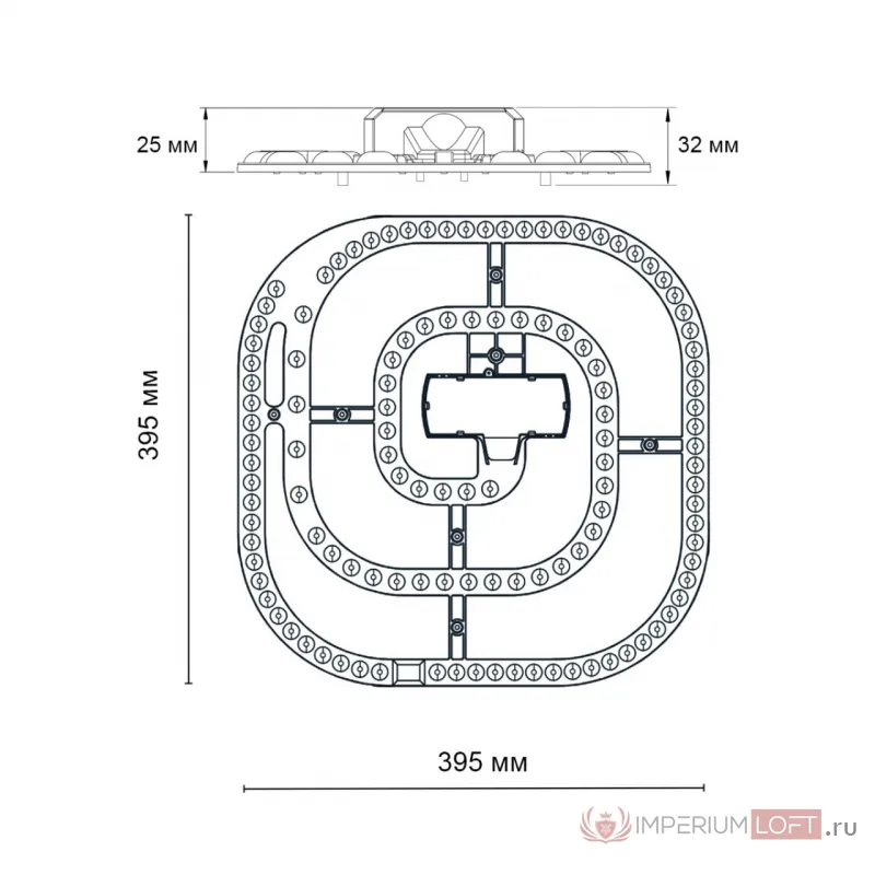 LED модуль Novotech KLARK NT23 357770 3000-4200-6300K 395х395 IP20 Прозрачный от ImperiumLoft