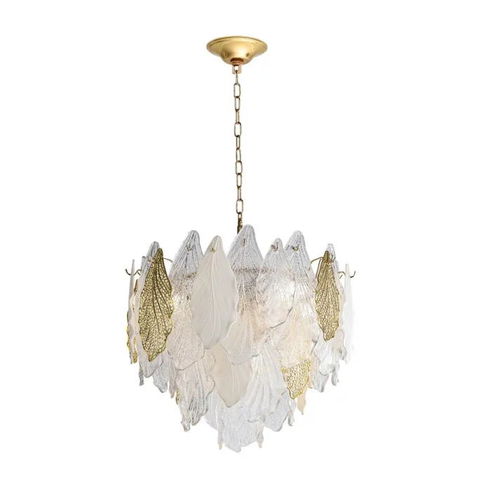Люстра Odeon Light HALL ODL24 507 5052/8 E14 8*40W LACE Белый, Прозрачный, Золотой от ImperiumLoft