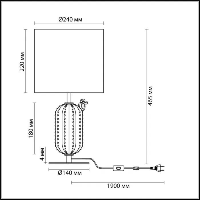 Настольная лампа Odeon Light MODERN ODL_EX24 41 5425/1T E27 1*60W CACTUS Белый от ImperiumLoft