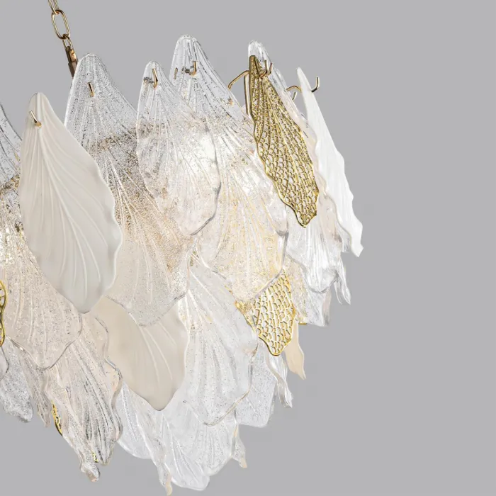 Люстра Odeon Light HALL ODL24 507 5052/8 E14 8*40W LACE Белый, Прозрачный, Золотой от ImperiumLoft