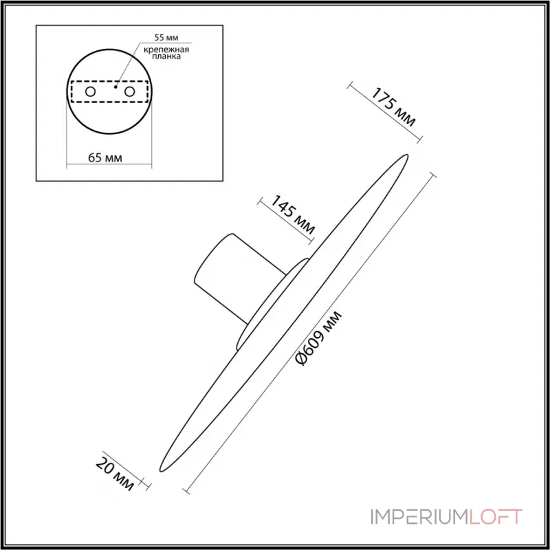 Настенный светильник Odeon Light L-VISION ODL24 5078/55L LED 55W 3000K STOFLAKE Серый