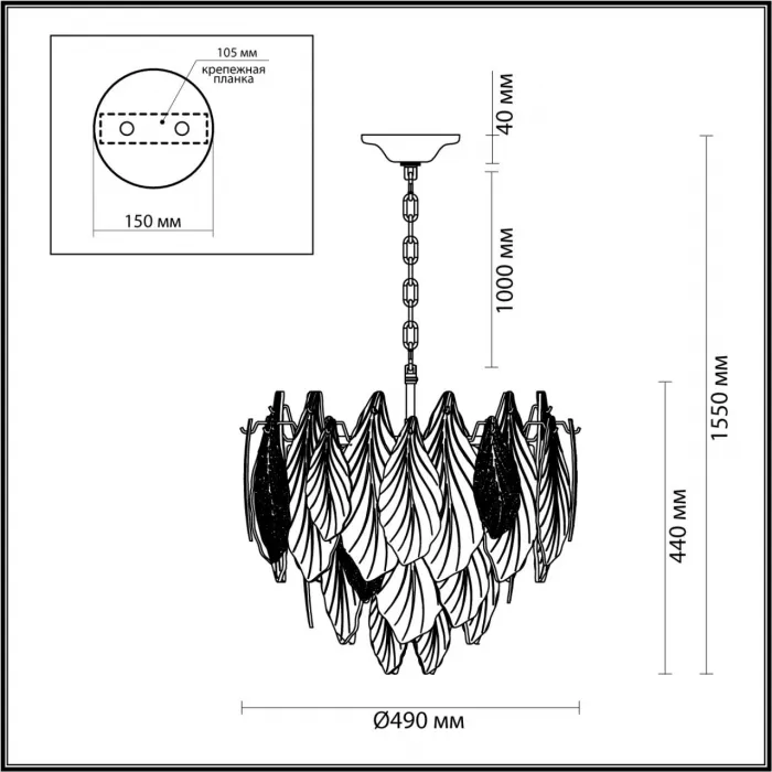 Люстра Odeon Light HALL ODL24 507 5052/8 E14 8*40W LACE Белый, Прозрачный, Золотой от ImperiumLoft