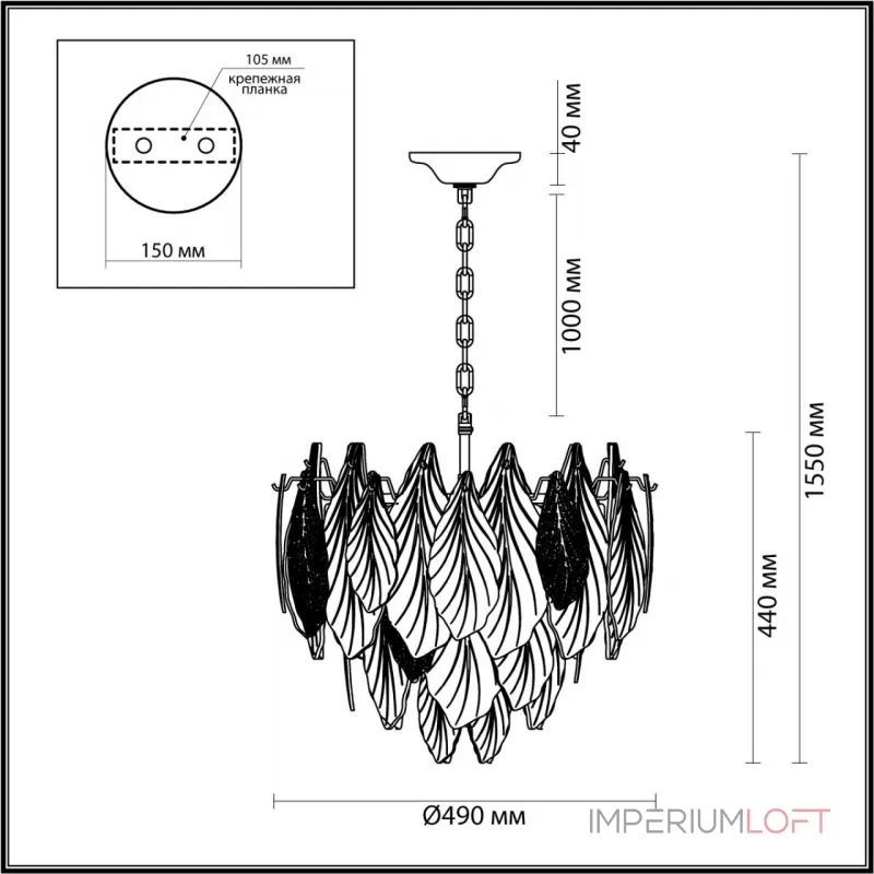 Подвесная люстра Odeon Light HALL ODL24 507 5052/8 E14 8*40W LACE 