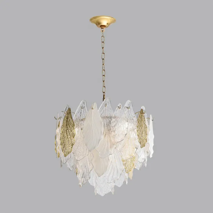 Люстра Odeon Light HALL ODL24 507 5052/8 E14 8*40W LACE Белый, Прозрачный, Золотой от ImperiumLoft