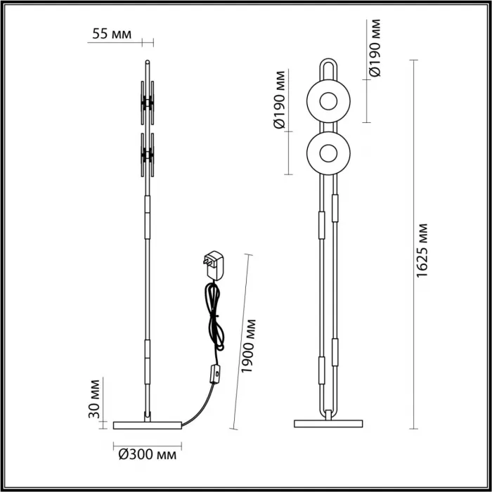 Напольный светильник Odeon Light MODERN ODL_EX24 27 5407/23FL LED 23W 3000K 1940Лм MAGNET Прозрачный от ImperiumLoft