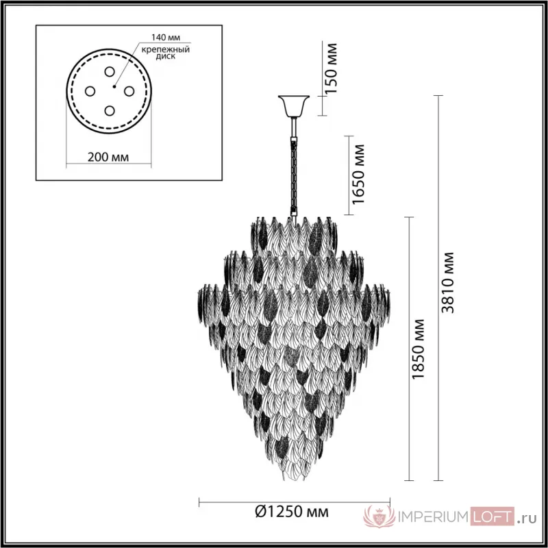 Люстра Odeon Light HALL ODL24 509 5052/86 E14 86*25W LACE Белый, Прозрачный, Золотой от ImperiumLoft
