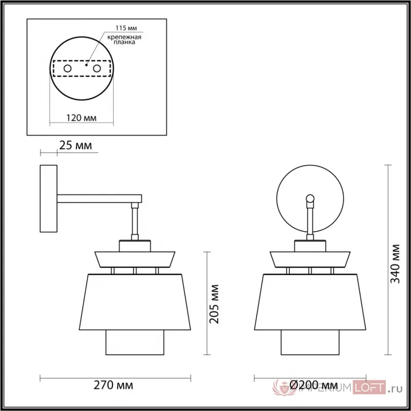 Бра Odeon Light ODL24 401 4992/1W E14 1*40W KRESSA Бежевый от ImperiumLoft