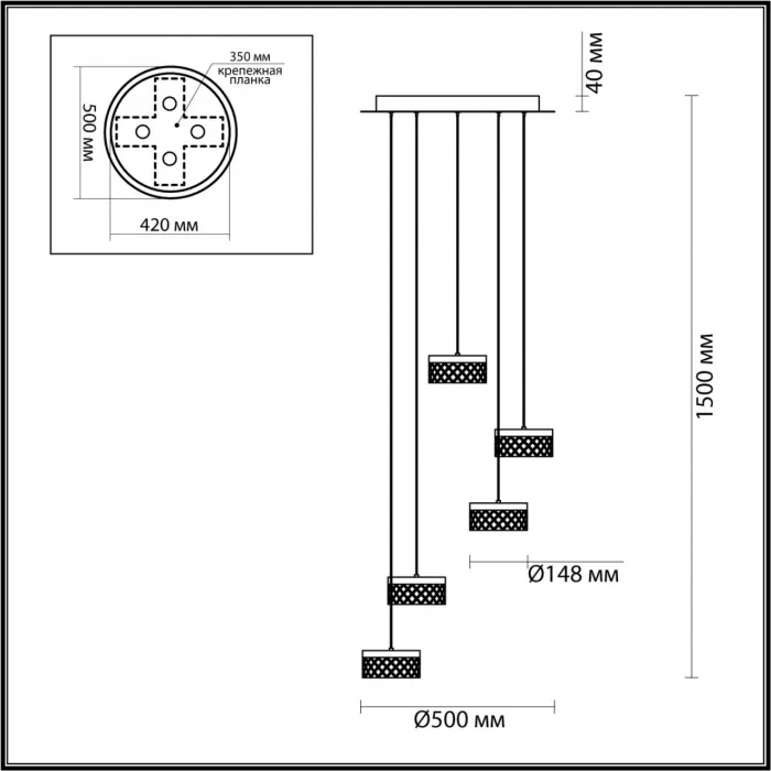 Люстра Odeon Light L-VISION ODL24 447 5032/30L LED 30W 4000K 1958лм FIVRE Прозрачный от ImperiumLoft