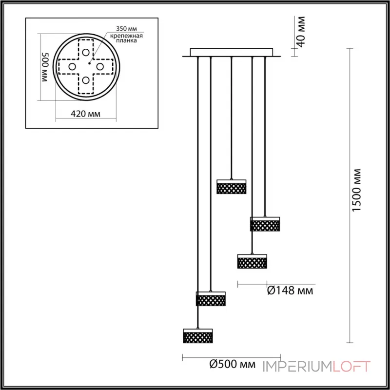 Подвесная люстра Odeon Light L-VISION ODL24 447 5032/30L LED 30W 4000K 1958лм FIVRE 