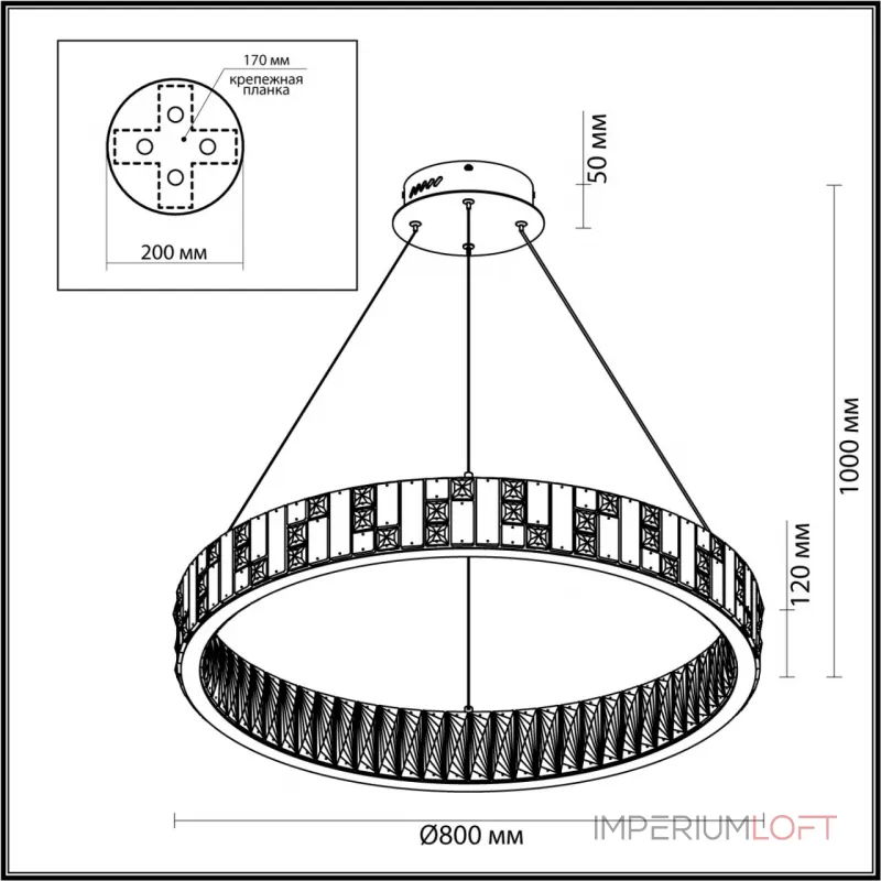 Подвесная люстра Odeon LightHALL ODL24 495 5072/100L LED 100W 3700K CROSSA 