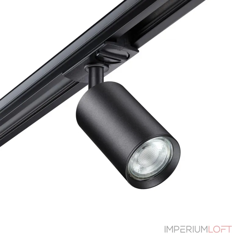 Светильник однофазный трехжильный трековый Novotech PORT NT23 124 370965 GU10 50W 220V PIPE Чёрный