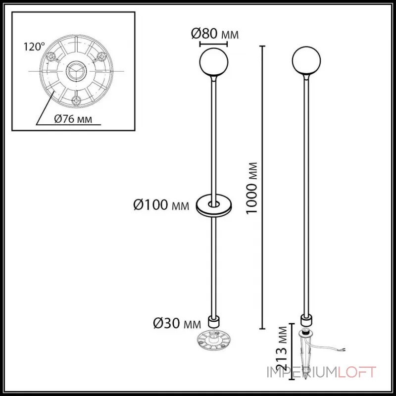Ландшафтный светильник Odeon light Nature 7120/3GLB Ландшафтный светильник Odeon light Nature 7120/3GLB