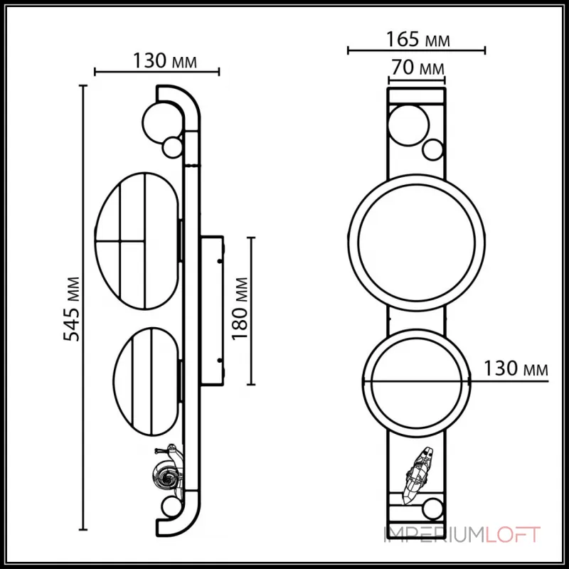 Уличный настенный светильник Odeon light Nature 5434/2W Уличный настенный светильник Odeon light Nature 5434/2W