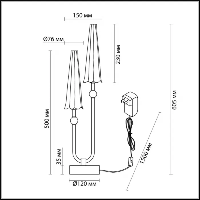 Настольная лампа Odeon Light MODERN ODL_EX24 31 5429/10TL LED 10W 3000K 740Лм FUNGO Прозрачный от ImperiumLoft