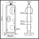 Уличный наземный светильник Odeon light Nature 5434/3FB