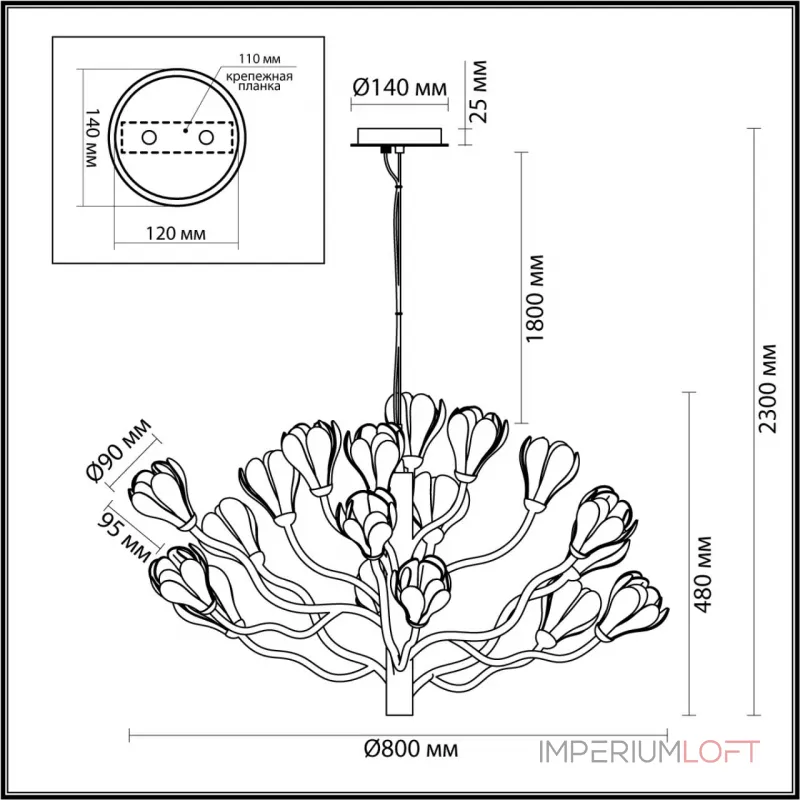 Подвесная люстра Odeon Light Modern 5090/18
