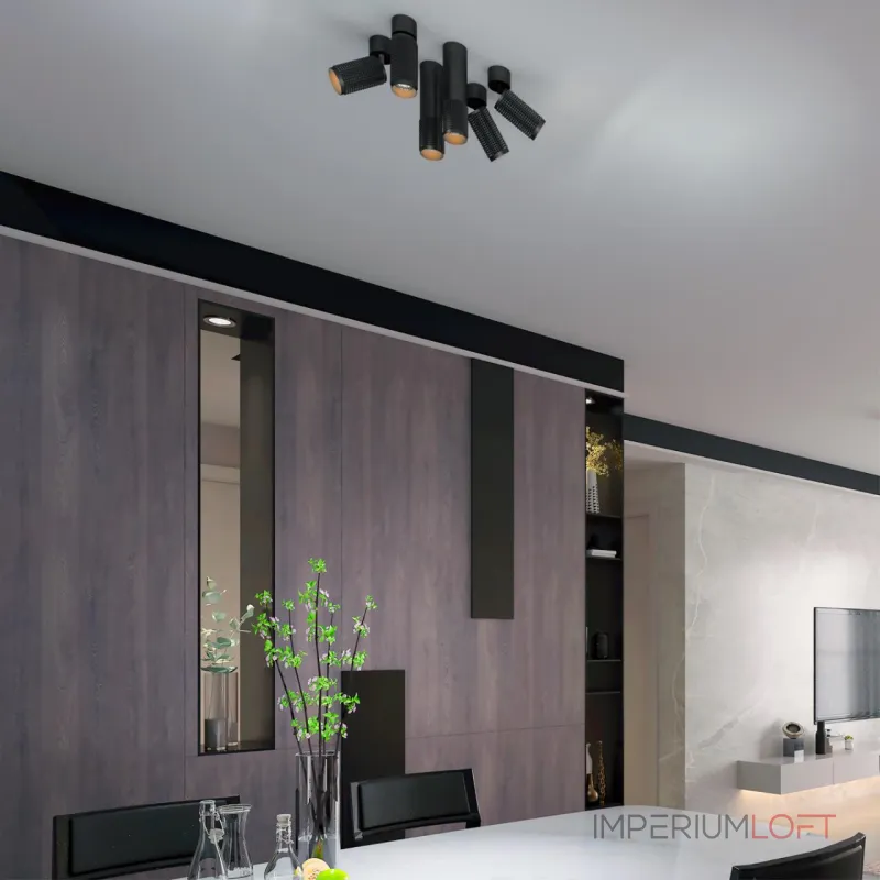 Светильник накладной IP20 GU10 50W 220V MAIS 370757 OVER NT21 244 Черный