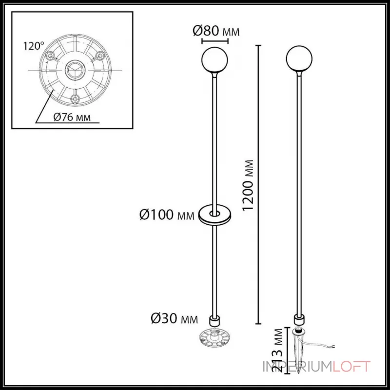 Ландшафтный светильник Odeon light Nature 7120/3GLC Ландшафтный светильник Odeon light Nature 7120/3GLC