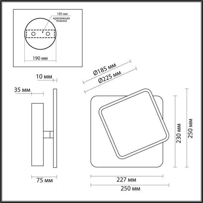 Настенный светильник Lumion LEDIO LN23 035 5628/11WL LED 11W 3000K 585Лм 220V DEVIN Белый от ImperiumLoft