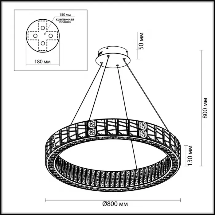 Люстра Odeon Light HALL ODL24 493 5071/100L LED 100W 3700K VERSION Прозрачный от ImperiumLoft