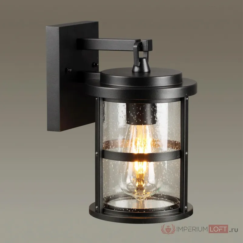 Ландшафтный настенный светильник E27 1*60W IP44 MAGUS 4964/1W NATURE ODL22 641 Черный от ImperiumLoft