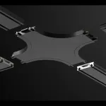 Соединитель с токопроводом "X" для низковольтного шинопровода IP20 48V SMAL 135211 SHINO NT23 043 Черный