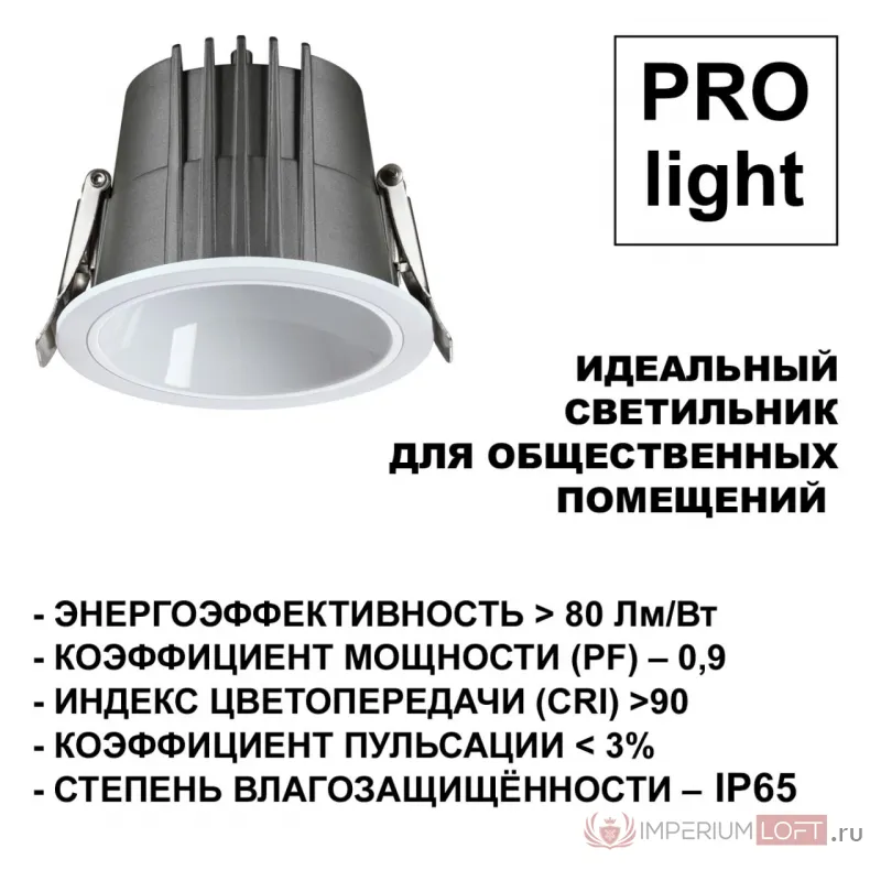 Встраиваемый светодиодный светильник Novotech Spot 6655/12GA3 от ImperiumLoft