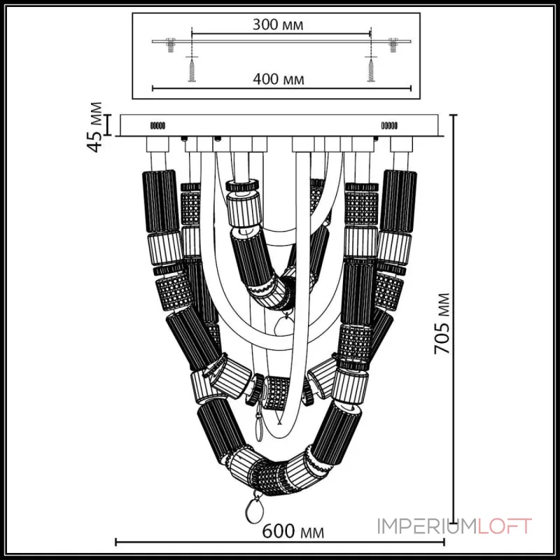 Потолочная люстра Odeon light L-vision 5456/80CL