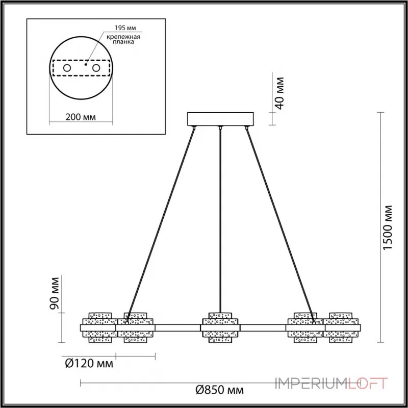 Подвесная люстра Odeon Light L-VISION ODL24 391 5031/50L LED 50W 4000K 4310лм KLOT 