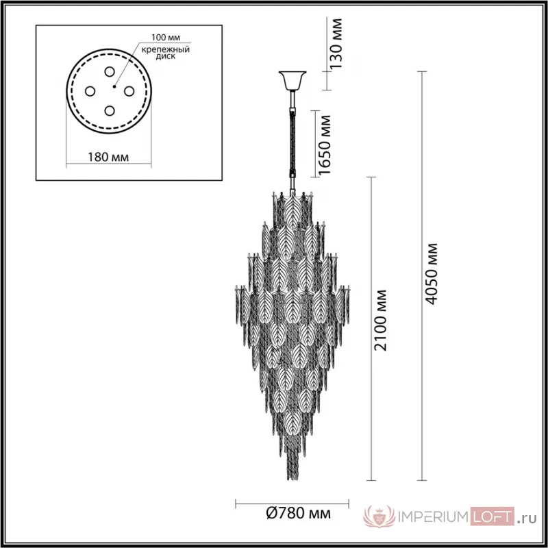 Люстра Odeon Light ODL24 513 5049/54 E14 54*25W TEARS Прозрачный от ImperiumLoft