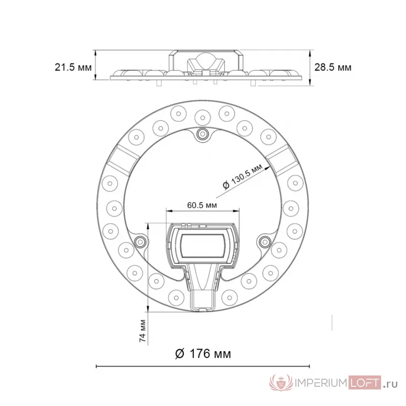 LED модуль Novotech VAX NT23 357750 4000K D176 IP20 Прозрачный от ImperiumLoft
