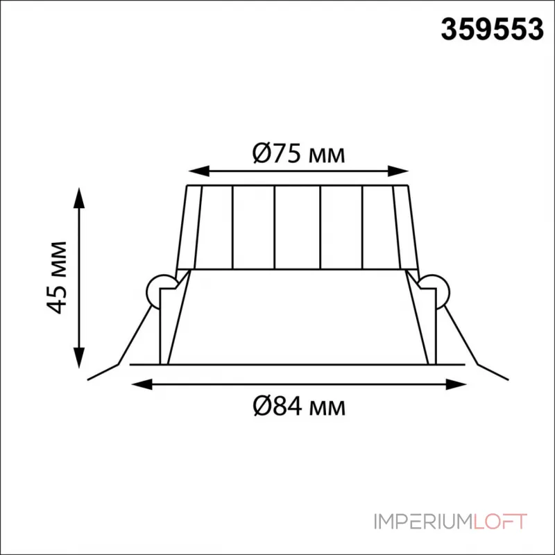 Встраиваемый светодиодный светильник с переключателем цветовой температуры Novotech Wir 359553