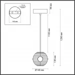 Подвесной светильник Odeon Light L-VISION ODL24 425 5041/12L LED 12W 4000К 1526Лм TRONI Чёрный
