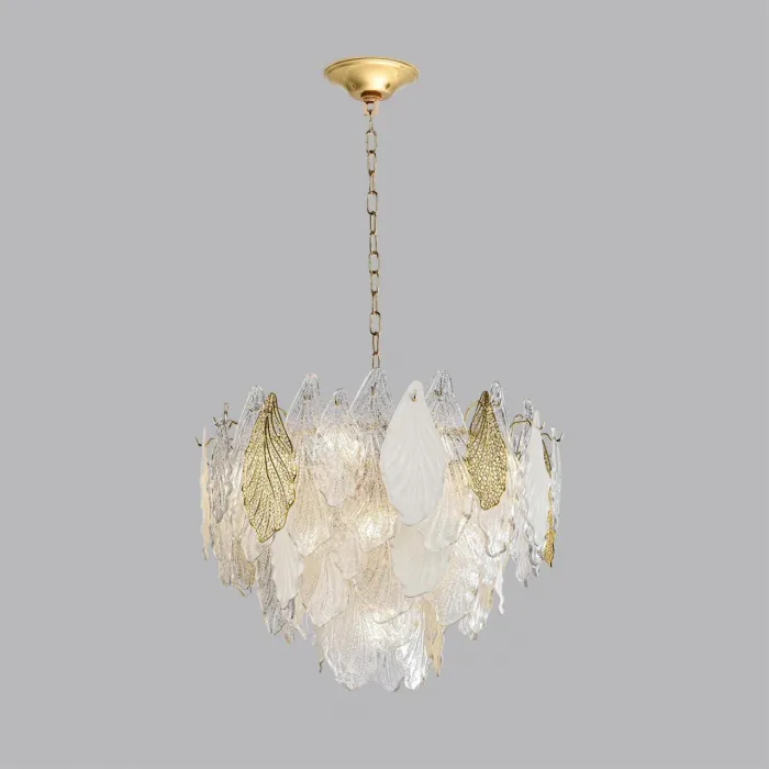 Люстра Odeon Light HALL ODL24 507 5052/15 E14 14*40W LACE Белый, Прозрачный, Золотой от ImperiumLoft