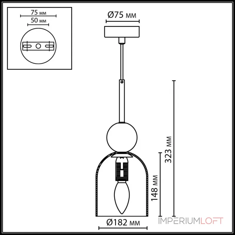 Подвесной светильник Odeon light Midcent 4359/1B